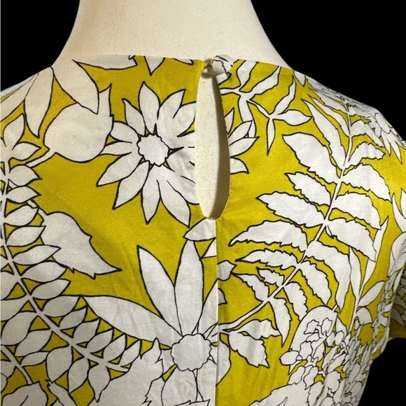 Boden Yellow and White Cap Sleeve Blouse-Silk Blend - Picture 6 of 8